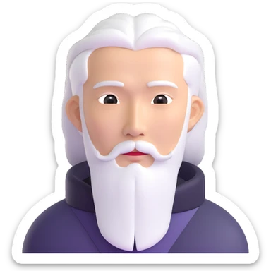 white haired handsome Chinese man sticker