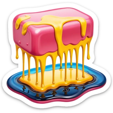 surreal dali style melting spam art landscape sticker