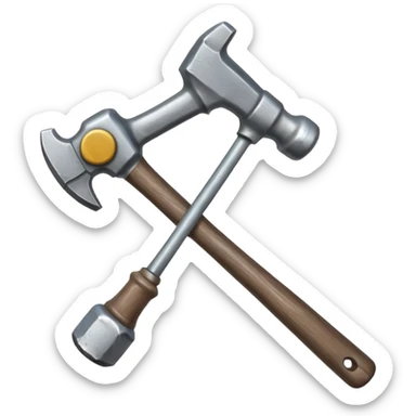 hand holding a hammer sticker