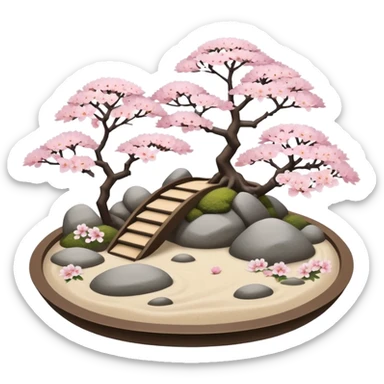 Zen meditative calm beautiful sakura aesthetic detailed decorations sticker