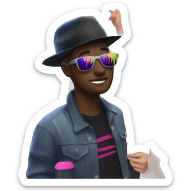 Friends in a edm concert  sticker