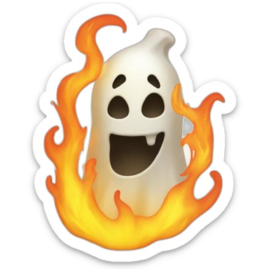 ghost on fire sticker