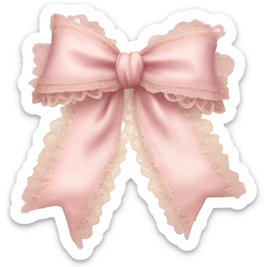 vintage rococo light pink bow with lace and frills sticker