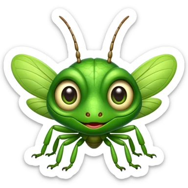 cute grasshopper with big eyes sticker