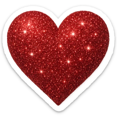 heart with a glitter texture sticker