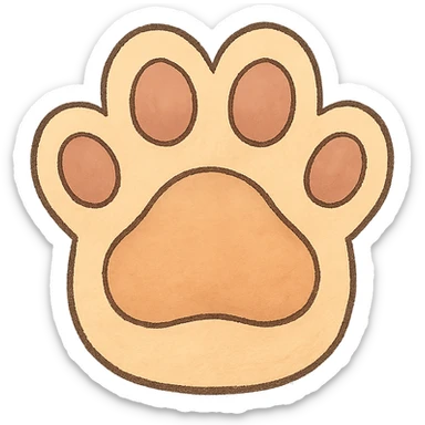 whimsical and gentle paw emoji sticker