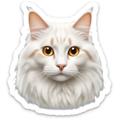 Hyper realistic white orange ragdoll cat  sticker