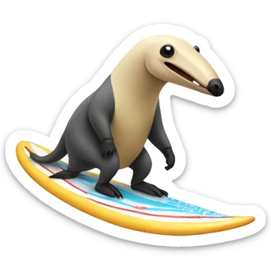 Surfing anteater sticker