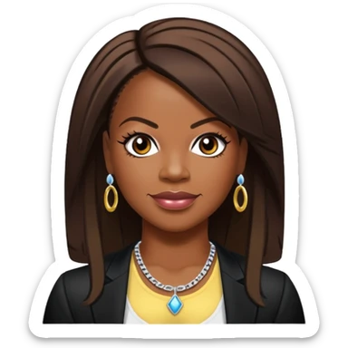 Kandi Burruss with dark brown hair sticker