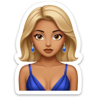 A woman wearing a glamour dress looks sexy and looks like a tart. Her eyes are charming  sticker