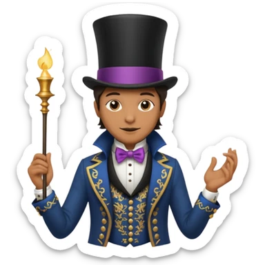 Magician with top hat,Street Performers. sticker