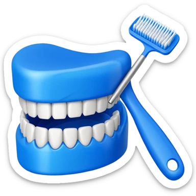 Denture brush sticker