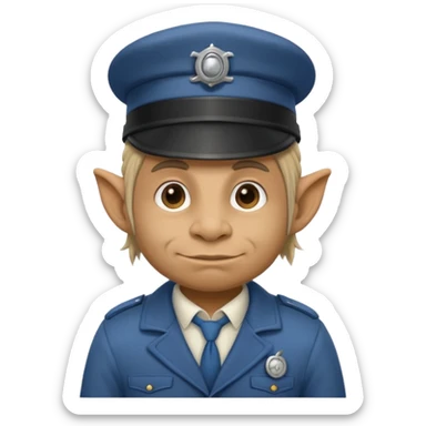 Troll with a train outfit on sticker