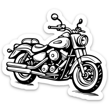 sketch of motorcycle with details sticker