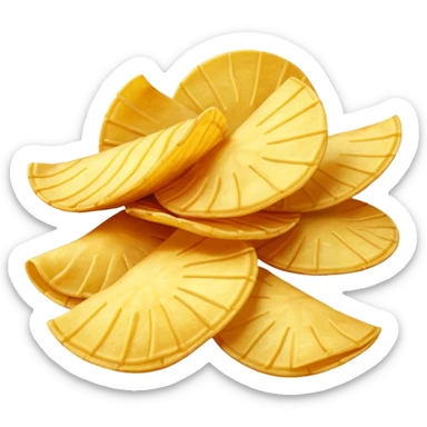 Create a Potato chips emoji in IOS style with transparent background that is 1024 x 1024 sticker
