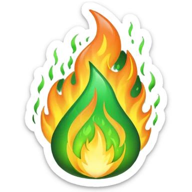 green fire sticker