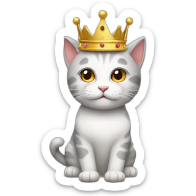 cat with crown sticker