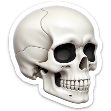 premium skull emoji but show ing its rigth side of face sticker