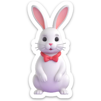 white rabbit sticker