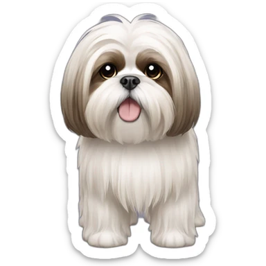 Dog Shih Tzu with long wool full-height  sticker