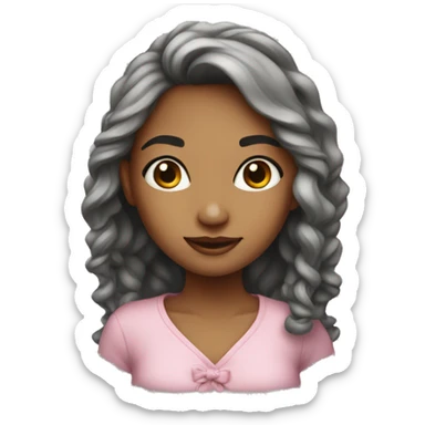 Cute girl rose sticker