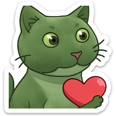 cat heart sticker