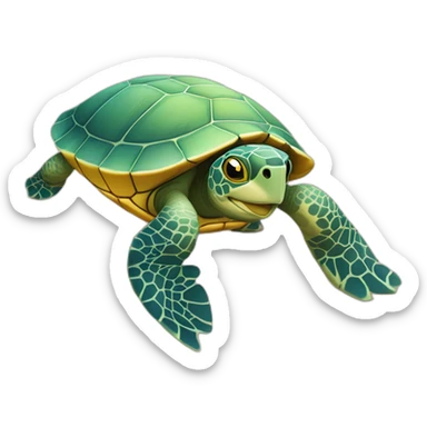 Une tortue qui vas a la plage sticker