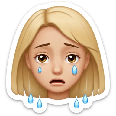 A girl say sos and cry sticker