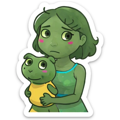 arms crossed holding neck crying girl sticker