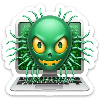 virus de computadora sticker