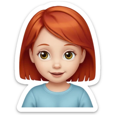 red hair baby girl big eyes sticker