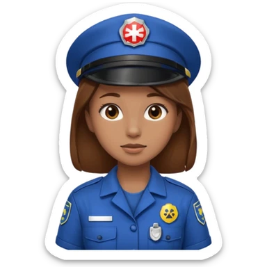 brown hair girl emergency worker sticker