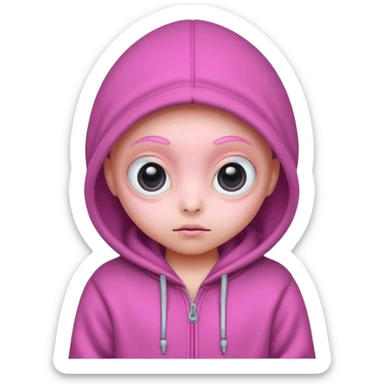Aliens Pink, hoodie, cute big eyes sticker