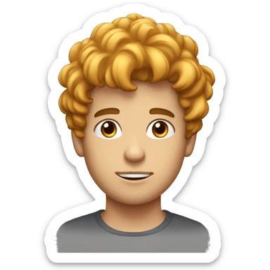 Garçon cheveux frisés qui fume une puff sticker