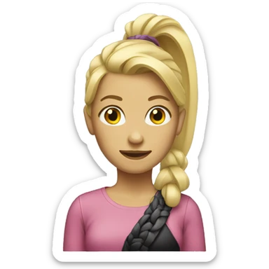 blonde woman with ponytail sticker
