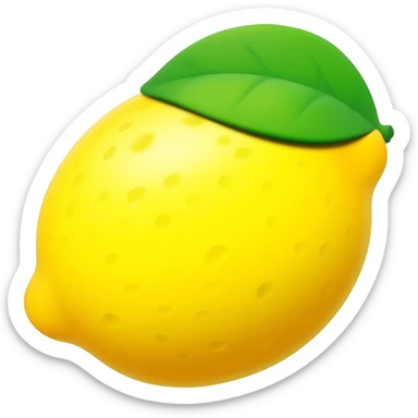 slot machine lemon symbol with a green leaf on the top, refreshing looking and delicious sticker