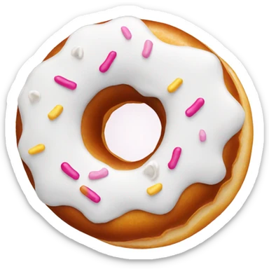 plain donut with white cream  sticker
