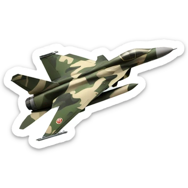 fighter jet with camouflage similar to a Calico cat sticker