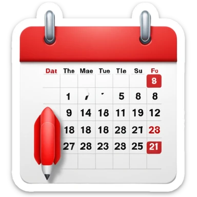 un calendrier avec une date entourée. sticker