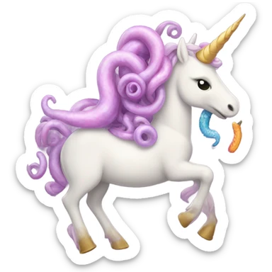 Worm on a unicorn sticker