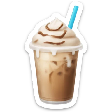 Iced latte with straw sticker