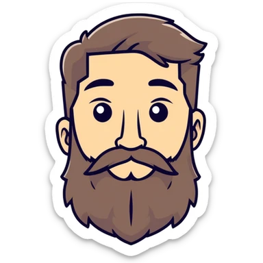 male portrait with beard sticker