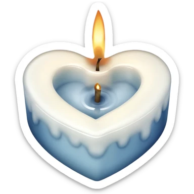 candle with gentle smoke forming a heart sticker