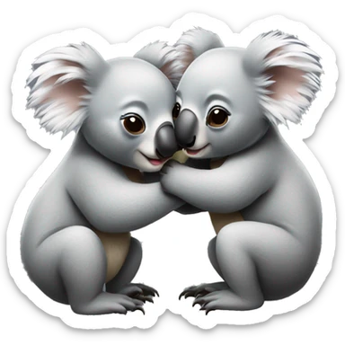 two koala bears kissing eachother sticker