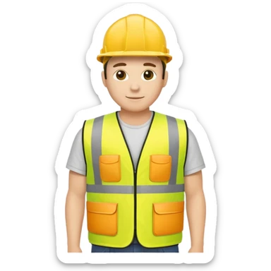 create a realistic emoji of a small construction worker vest sticker