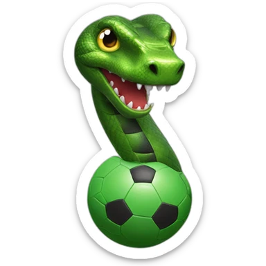 Serpent mangeant un ballon de football sticker