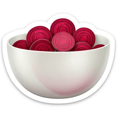 white bowl with bright red beet slices sticker