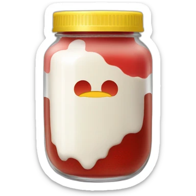 Lightning McQueen in jar with milk sticker