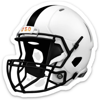 white football helmet with black dollar sign on the side sticker