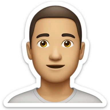 Garçon cheveux bruns lisse long avec dégradé sticker